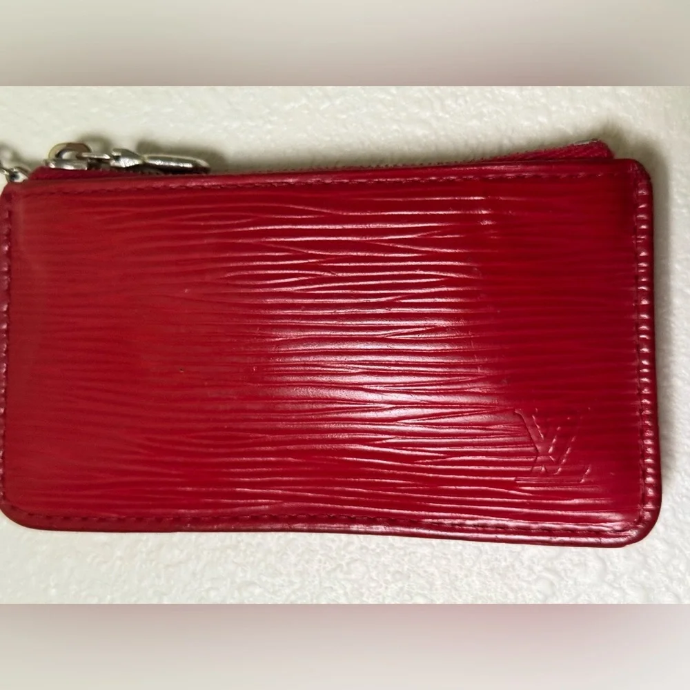 Louis Vuitton red Epi card holder with COA - Picture 4 of 6